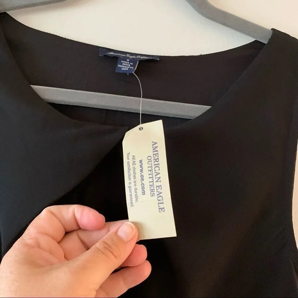 American Eagle Black‎ Sleeveless Dress Cutout Detail Sparkles Beaded Size 6 New - Picture 6 of 8